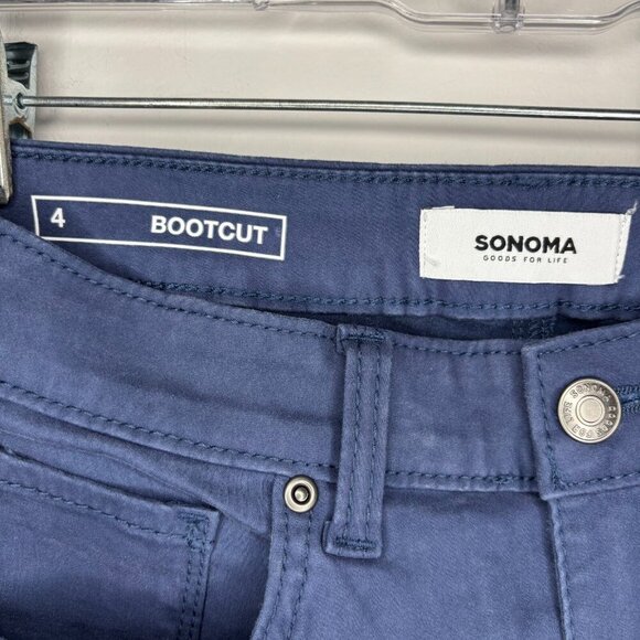 SONOMA NEW Women 4 Bootcut Jean Mid Rise Pacific Typhoon Blue Stretch 5 Pocket - Picture 6 of 6